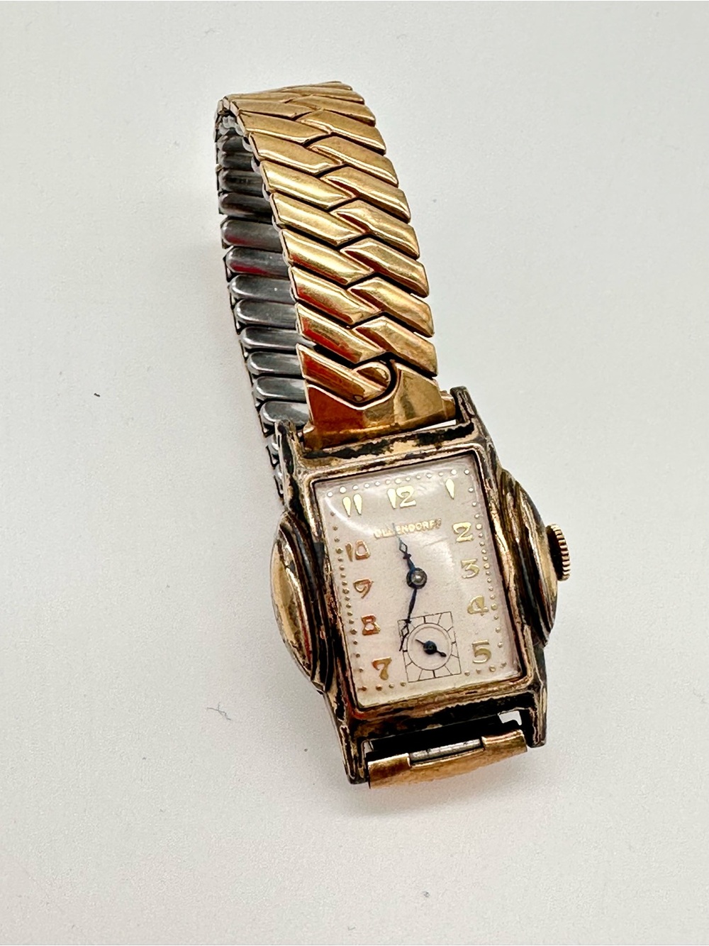 Vintage Ollendorff Swiss 15 Jewel Mechanical Art Deco Watch Running